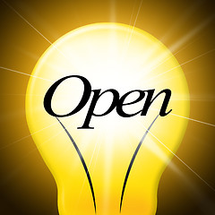 Image showing Lightbulb Open Represents Startup Lamp And Bright