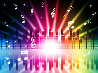 Image showing Music Colors Background Shows Instruments Songs And Frequencies\r