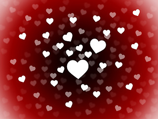 Image showing Bunch Of Hearts Background Shows Romance  Passion And Love\r