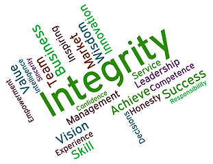 Image showing Integrity Words Shows Virtue Text And Honesty
