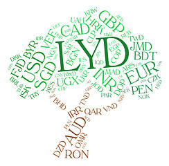 Image showing Lyd Currency Represents Worldwide Trading And Coin