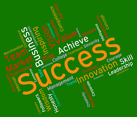 Image showing Success Words Represents Text Victor And Progress