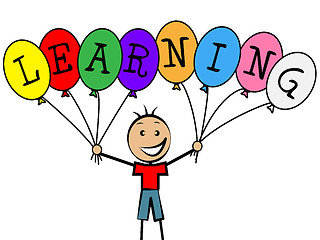 Image showing Learning Balloons Shows Youngster Train And Male