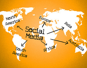 Image showing Social Media Indicates World Wide Web And Blogging