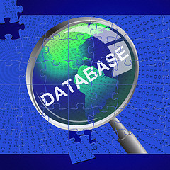 Image showing Database Magnifier Represents Search Magnify And Databases