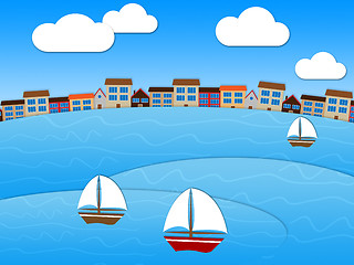 Image showing Sea Relaxing Represents Boating Sailing And Sail