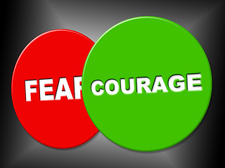 Image showing Courage Sign Means Spine Spirit And Determination