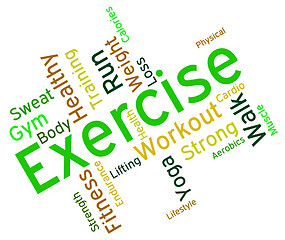 Image showing Exercise Words Means Get Fit And Exercised