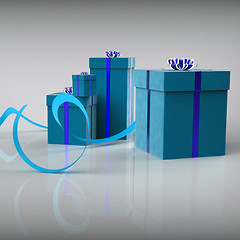 Image showing Celebration Giftboxes Shows Occasion Parties And Surprises