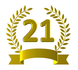 Image showing Twenty One Means Happy Birthday And 21