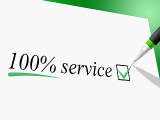 Image showing Hundred Percent Service Represents Help Desk And Advice