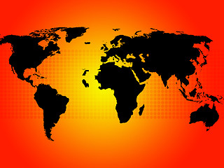 Image showing World Map Background Shows Continents And Countries\r