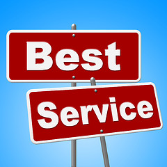 Image showing Best Service Signs Means Number One And Advice