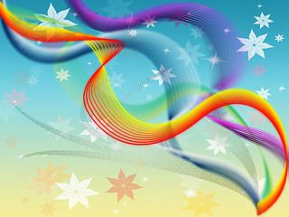 Image showing Twisting Background Means Colored Wavy And Flowers\r