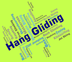Image showing Hang Gliding Represents Text Glider And Hangglider