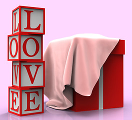 Image showing Love Giftbox Represents Compassionate Package And Fondness