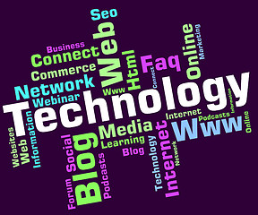 Image showing Technology Word Shows Digital Technologies And High-Tech