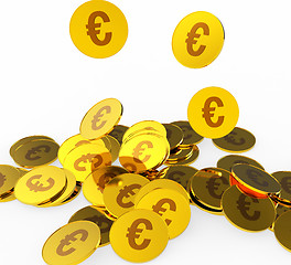 Image showing Euro Coins Represents Prosperity Euros And Financing