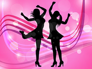 Image showing Disco Women Means Adult Dancing And Celebration