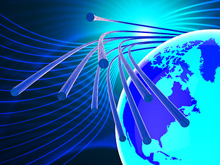 Image showing Optical Fiber Network Represents World Wide Web And Communicatio