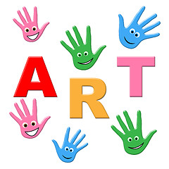 Image showing Kids Art Represents Children Youngster And Youngsters