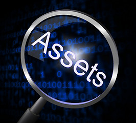 Image showing Assets Magnifier Indicates Valuables Searching And Search
