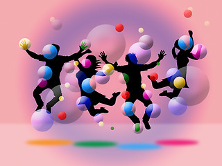 Image showing Bubbles Joy Shows Positive Fun And Youth