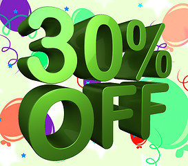 Image showing Thirty Percent Off Indicates Promotion Sales And 30%