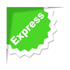 Image showing Express Delivery Label Shows High Speed And Courier