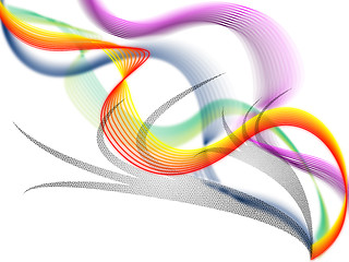 Image showing Twisting Background Shows Colorful Curving Bands And Shadows\r