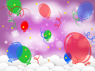 Image showing Background Balloons Represents Party Template And Joy