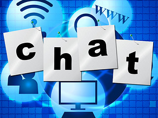 Image showing Chatting Chat Represents Telephone Typing And Communicate