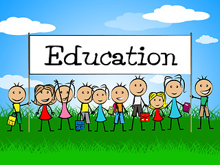 Image showing Education Banner Indicates Toddlers Kid And Learning