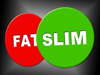 Image showing Slim Sign Means Weight Loss And Dieting