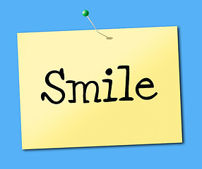 Image showing Smiling Smile Indicates Placard Emotions And Positive
