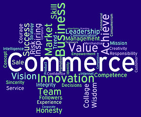 Image showing Commerce Words Represents Sell Trade And E-Commerce