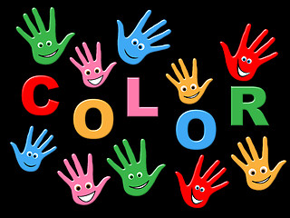Image showing Handprints Colorful Indicates Vibrant Child And Creativity