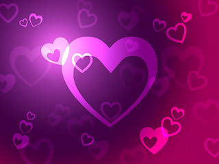 Image showing Hearts Background Shows Loving  Romantic And Passionate\r