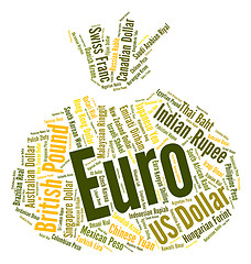 Image showing Euro Currency Represents Forex Trading And Banknote