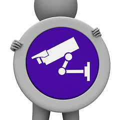 Image showing Cctv Sign Means Camera Surveillance And Message