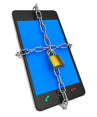 Image showing Locked Phone Indicates Protect Password And Login