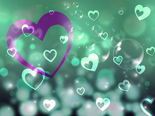 Image showing Hearts Background Means Romance Partner And Affection\r