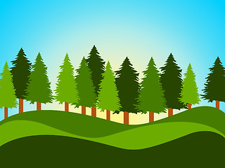 Image showing Spring Countryside Indicates Tree Trunks And Landscape