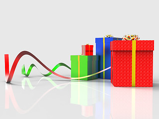 Image showing Giftboxes Celebration Means Cheerful Joy And Celebrate