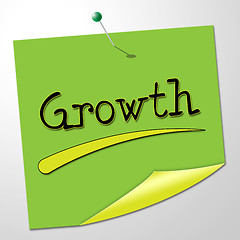 Image showing Growth Message Indicates Note Expand And Improve