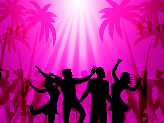 Image showing Tropical Island Indicates Palm Tree And Celebrations