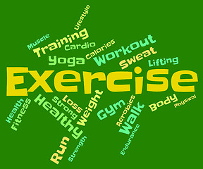 Image showing Exercise Words Means Get Fit And Exercised