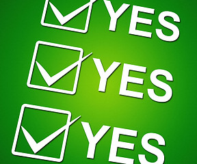 Image showing Yes Ticks Indicates Correct Ok And Agreement