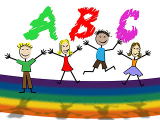 Image showing Abc Education Represents Alphabet Letters And College