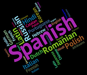 Image showing Spanish Language Shows Vocabulary Translator And Wordcloud